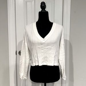White cropped sweater